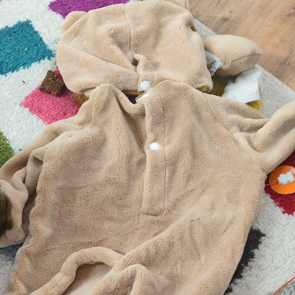 Spirit Tan Furry Kids One Piece Footie - Picture 6 of 7